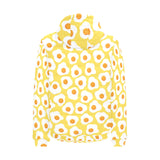 Fried Eggs Pattern Print Design 05 Men's Padded Hooded Jacket