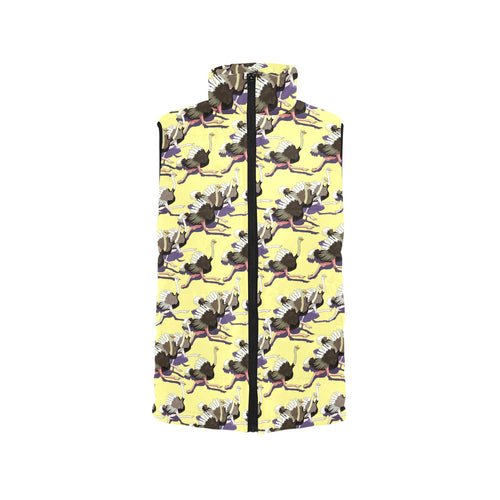 Ostrich Pattern Print Design 04 Men's Padded Vest