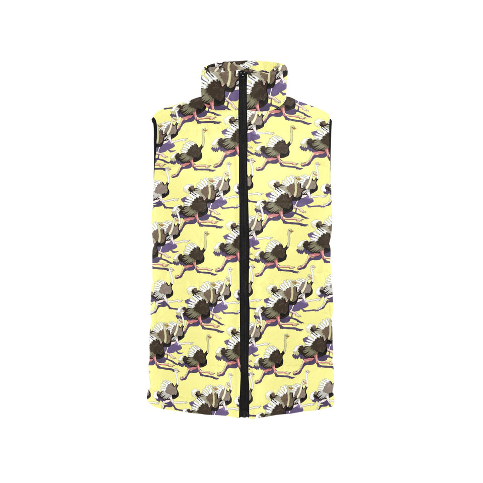 Ostrich Pattern Print Design 04 Men's Padded Vest