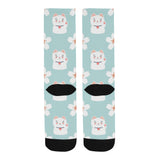 Maneki neko cat sakura Crew Socks