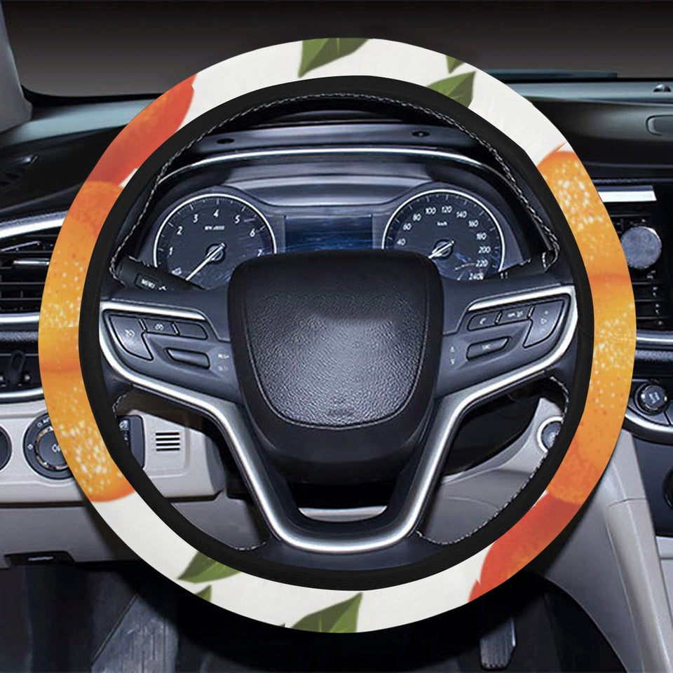 Oranges pattern background Car Steering Wheel Cover