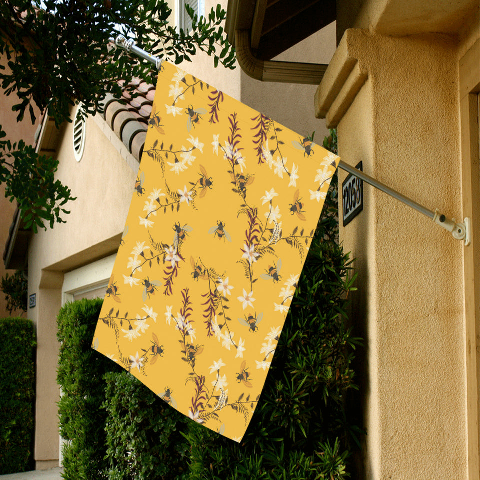 Bee flower pattern House Flag Garden Flag