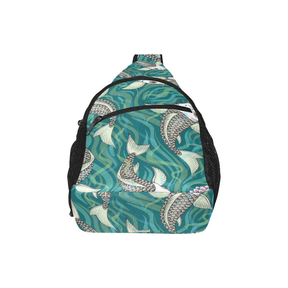 Koi Fish Carp Fish lotus pattern All Over Print Chest Bag