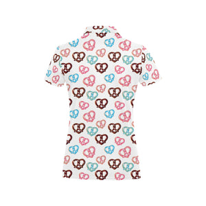 Pretzels Pattern Print Design 04 Women's All Over Print Polo Shirt