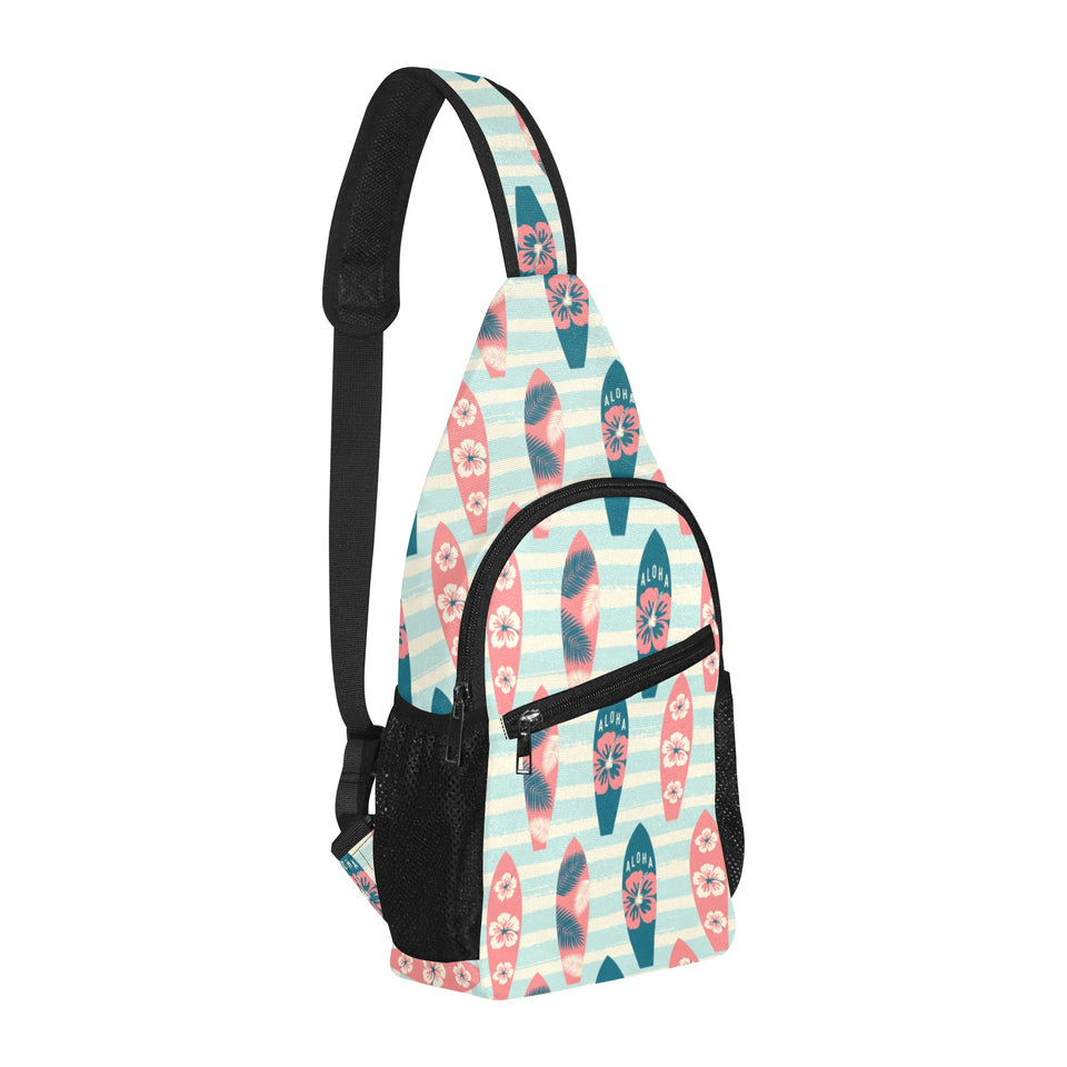 Surfboard Pattern Print Design 02 All Over Print Chest Bag