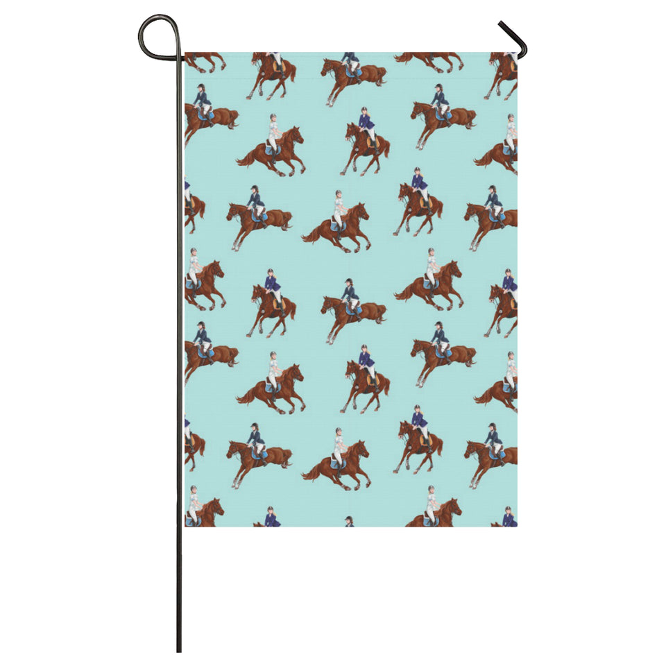 Horses running horses rider pattern House Flag Garden Flag