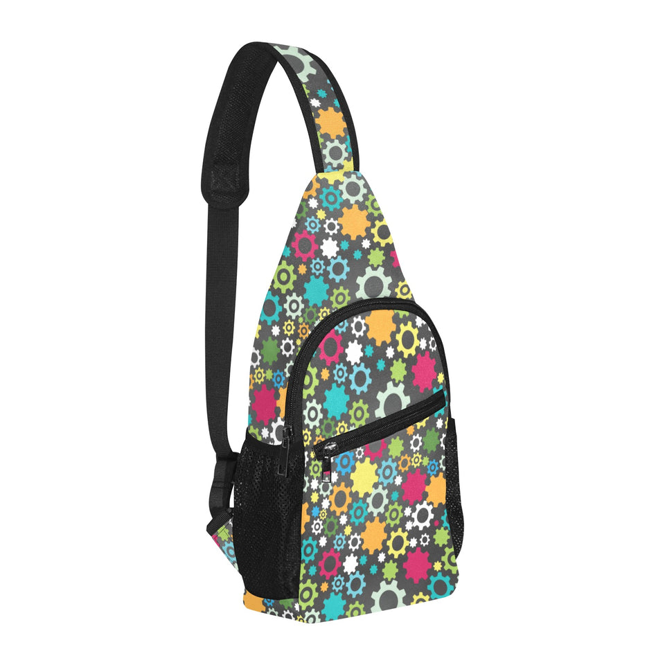 Gear Pattern Print Design 03 All Over Print Chest Bag