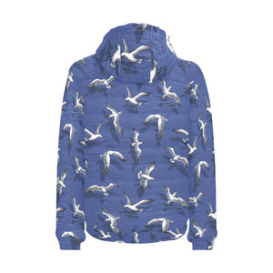 Seagull Pattern Print Design 03 Men's Padded Hooded Jacket