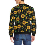 sunflower golden polygonal shapes Men's Crew Neck Sweatshirt