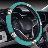 Hand drawn boston terrier dog pattern Car Steering Wheel Cover