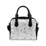 Spider web cobweb pattern white background Shoulder Handbag