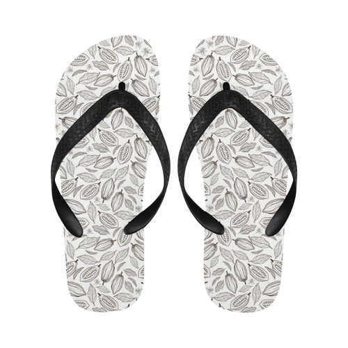cacao beans leaves pattern Unisex Flip Flops
