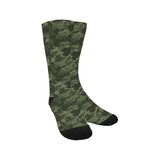 Digital Green camouflage pattern Crew Socks