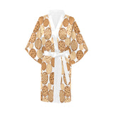 Various cookie pattern Women's Short Kimono Robe