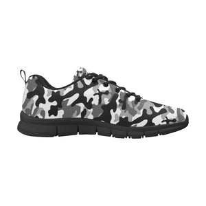 Black white camouflage pattern Men's Sneaker Shoes