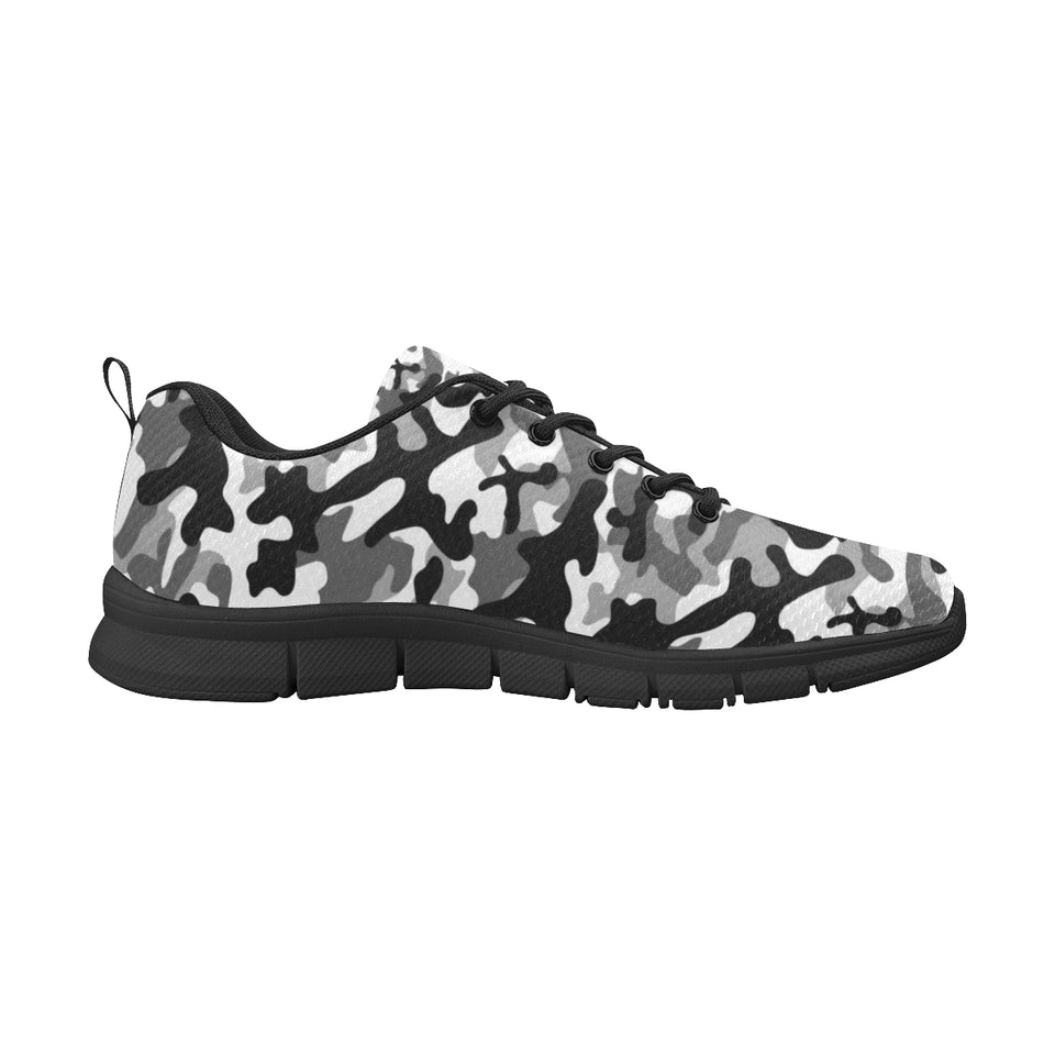 Black white camouflage pattern Men's Sneaker Shoes