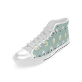 Cute hamster cheese pattern Men's High Top Canvas Shoes White