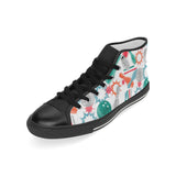 Watercolor bowling pattern Men's High Top Canvas Shoes Black
