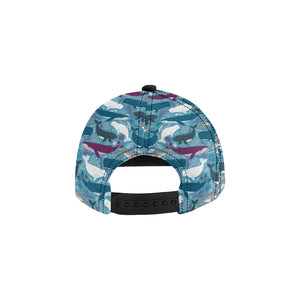 Whale design pattern All Over Print Snapback Cap