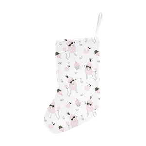 Poodle dog rose cake pattern Christmas Stocking