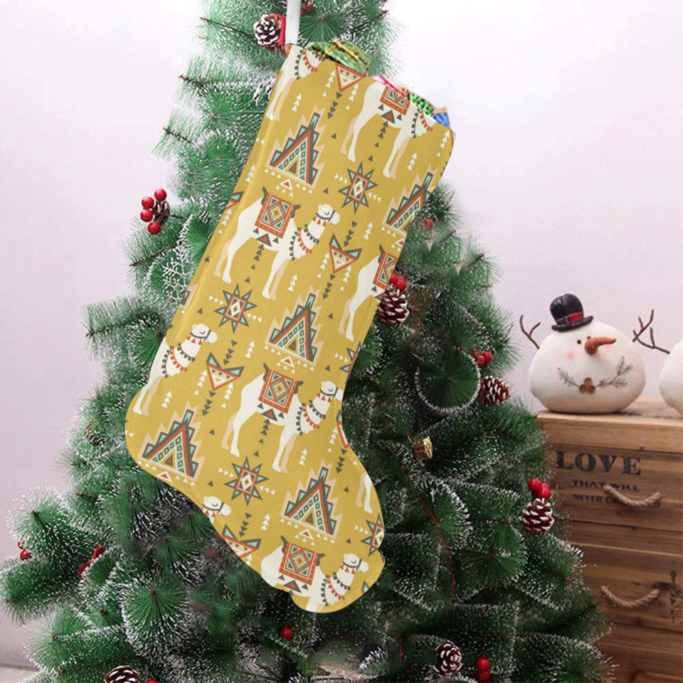 Camels ethnic motif pattern Christmas Stocking