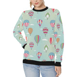 Hot Air Balloon design Pattern Women's Crew Neck Sweatshirt