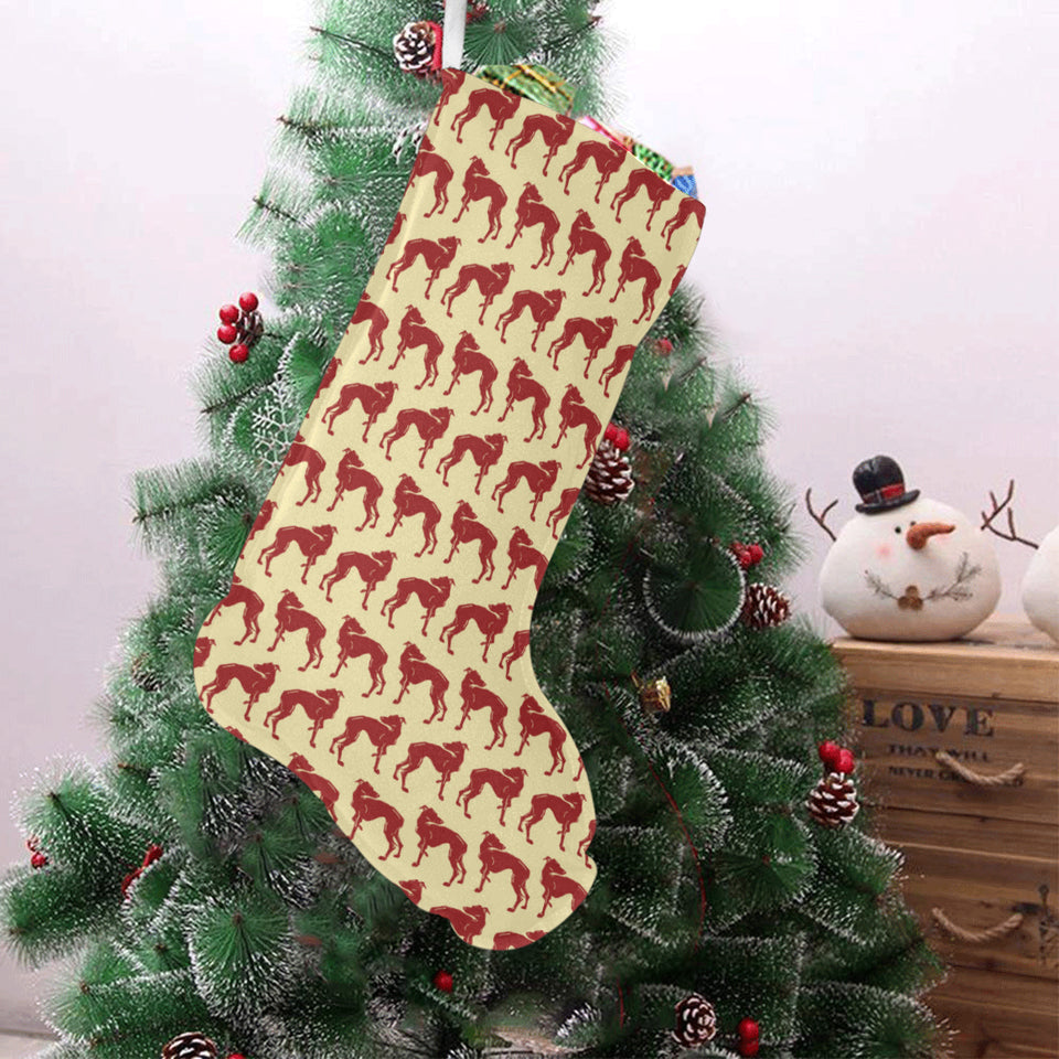 Greyhound Pattern Print Design 04 Christmas Stocking
