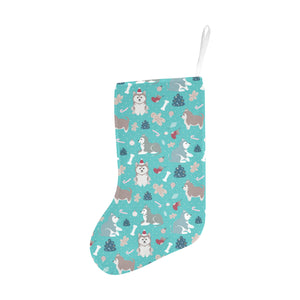 Christmas cute siberian husky puppie pattern Christmas Stocking