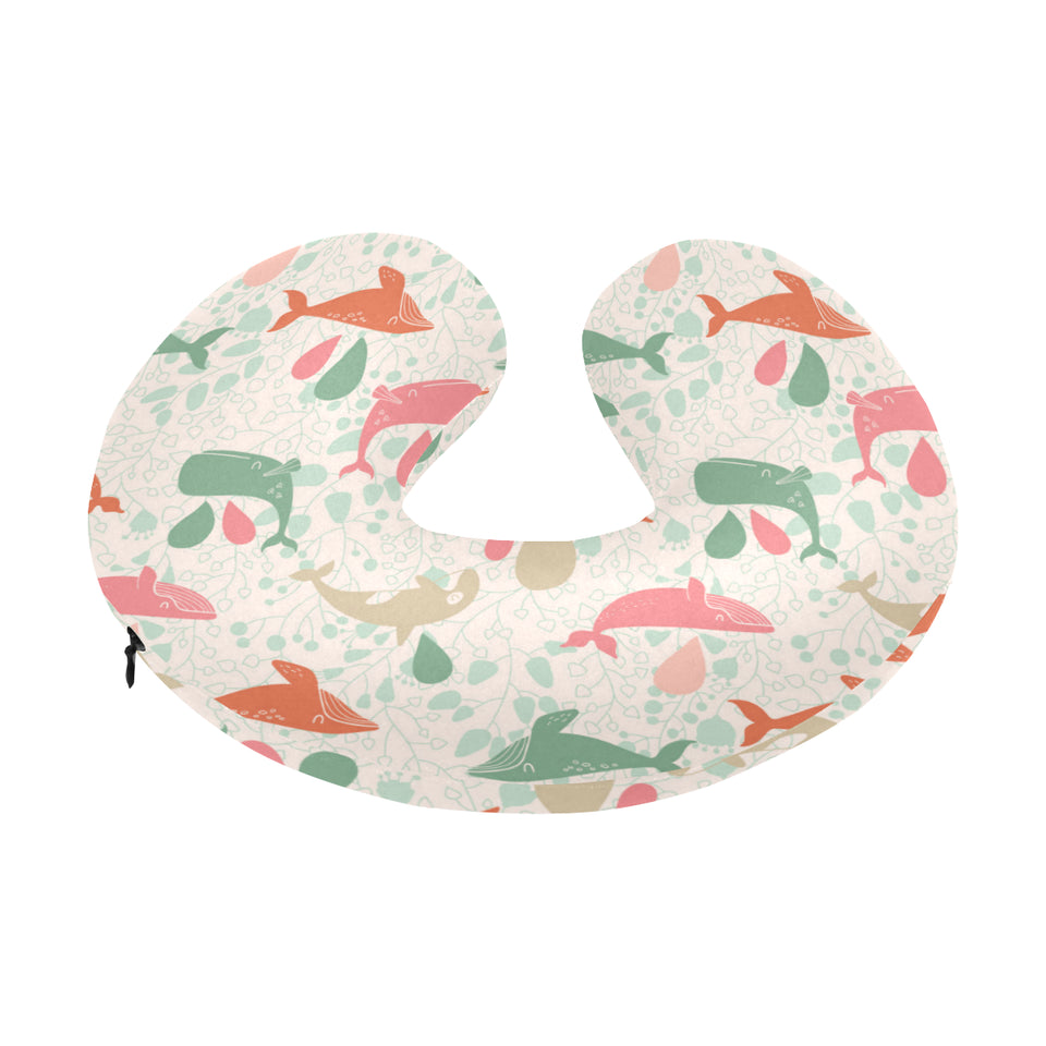 Cute whale pattern U-Shaped Travel Neck Pillow