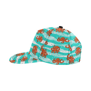 Octopuses sea wave background All Over Print Snapback Cap