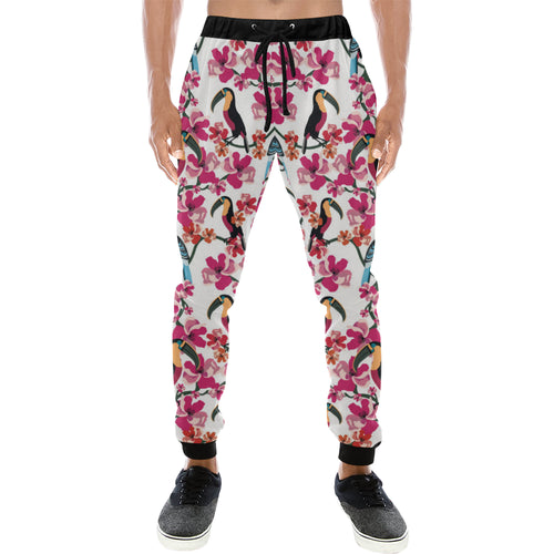 Toucan flower design pattern Unisex Casual Sweatpants