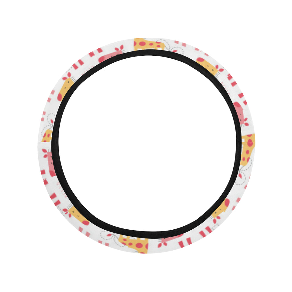 Giraffe Pattern Print Design 03 Car Steering Wheel Cover