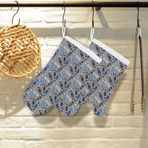 Skate Board Pattern Print Design 03 Heat Resistant Oven Mitts