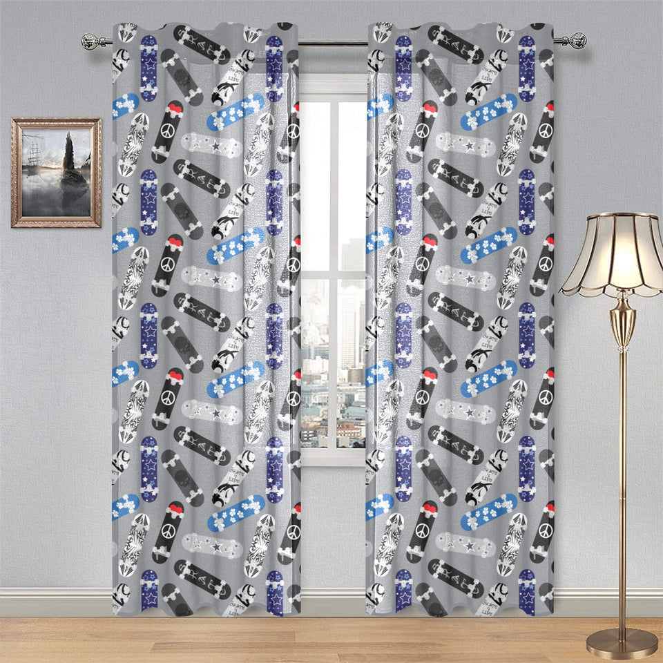 Skate Board Pattern Print Design 03 Gauze Curtain