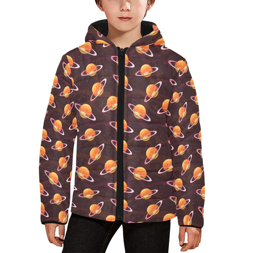 Hamburger Pattern Print Design 05 Kids' Boys' Girls' Padded Hooded Jacket