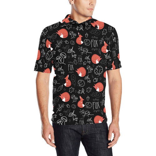 fox sleeping fox pattern Men's All Over Print Polo Shirt