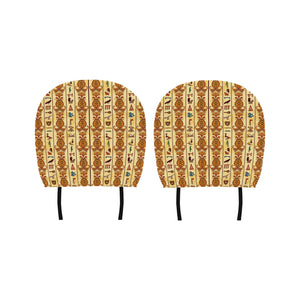 Egypt Hieroglyphics Pattern Print Design 04 Car Headrest Cover