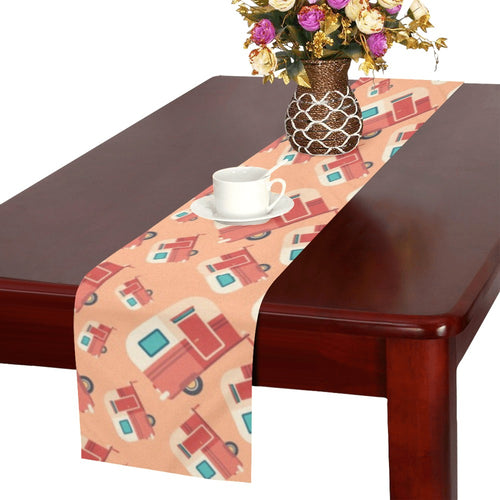 Camper Van Pattern Print Design 03 Table Runner