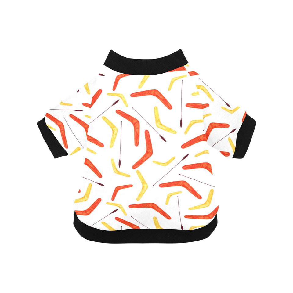 Waterclor boomerang Australian aboriginal ornament All Over Print Pet Dog Round Neck Fuzzy Shirt