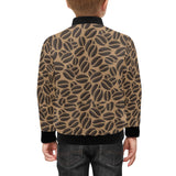 Coffee bean on brown background Kids' Boys' Girls' Bomber Jacket