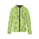 Slices of Lime design pattern Women's Padded Hooded Jacket