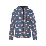 Tea pots Pattern Print Design 04 Women's Padded Hooded Jacket