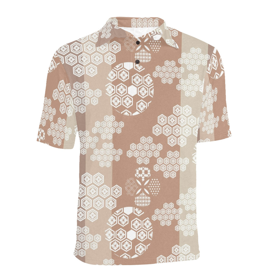 Beautiful hexagon japanese pattern Men's All Over Print Polo Shirt