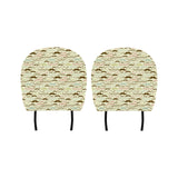 Mustache Beard Pattern Print Design 01 Car Headrest Cover