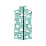 Cute sheep green background Women's Padded Vest