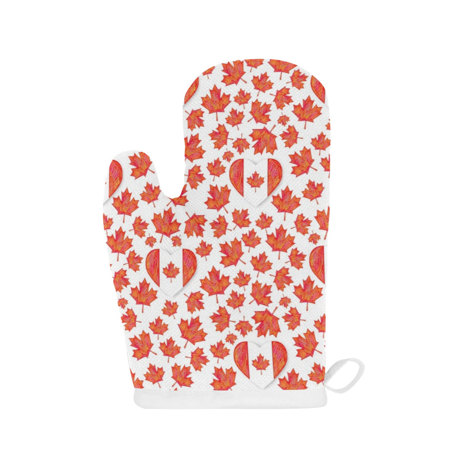 Canada Pattern Print Design 02 Heat Resistant Oven Mitts