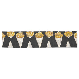 French fries dark background Table Runner