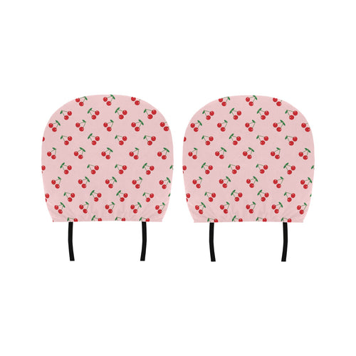 cherry pattern pink background Car Headrest Cover