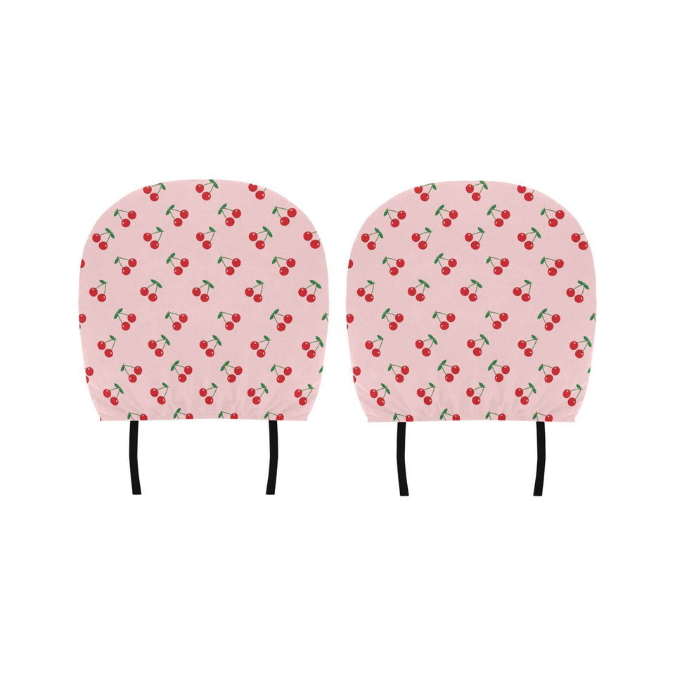 cherry pattern pink background Car Headrest Cover