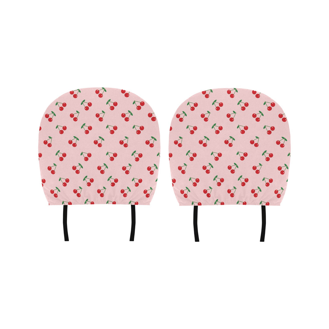 cherry pattern pink background Car Headrest Cover